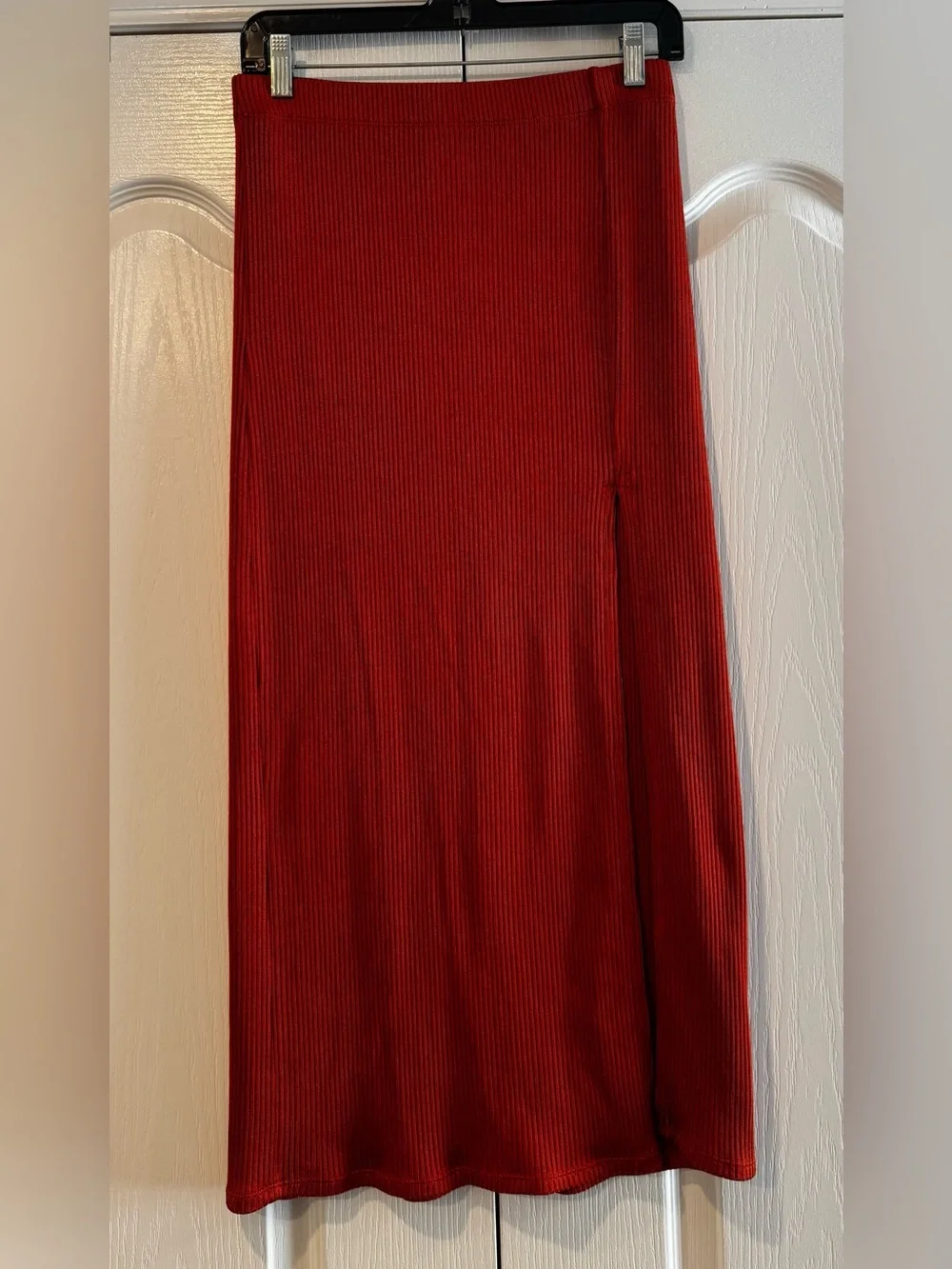 Free People Rust Ribbed Midi Skirt and Matching Tank Blouse - Size S